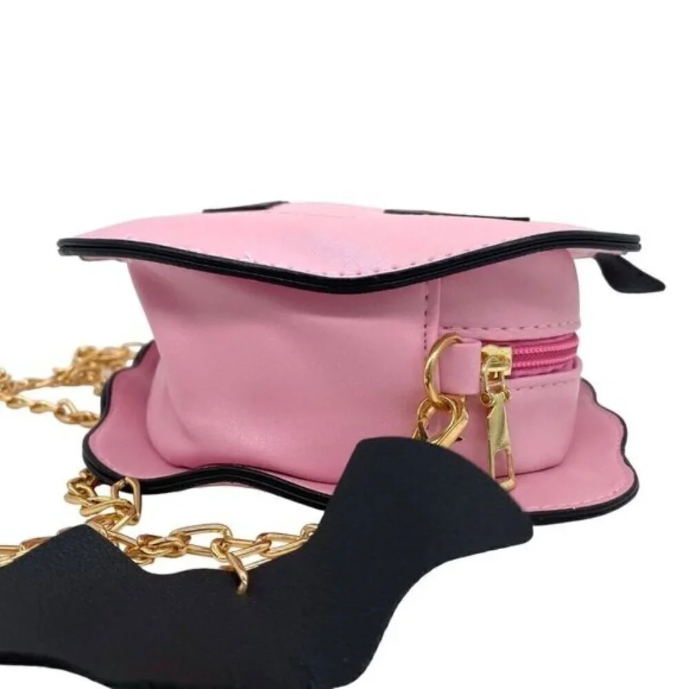 Pink Pumpkin Jack-O-Lantern Crossbody Bag Purse